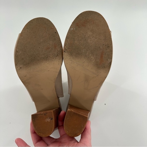 Sbicch womens ankle booties size 9 beige nubuck leather slip on mules - Picture 10 of 12